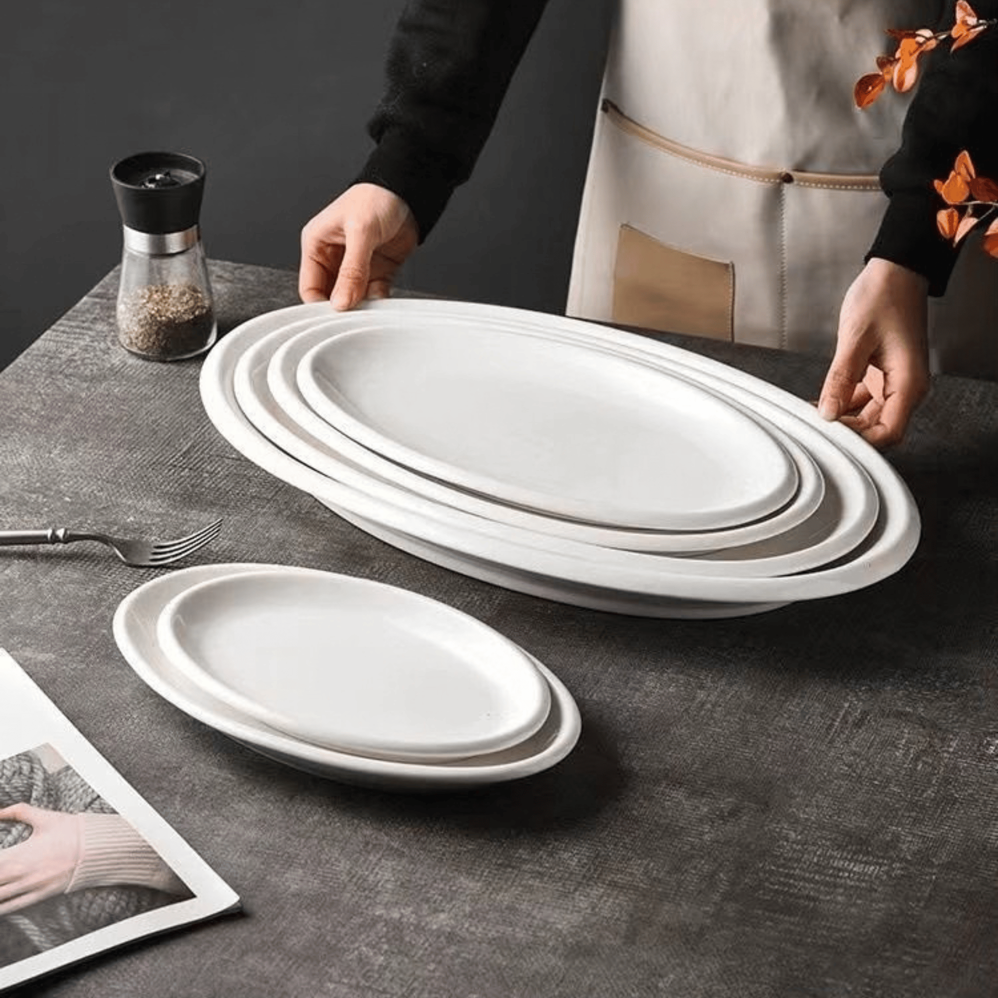 Piring Saji Oval Azura / Piring Saji Ikan Hotelware SB-65 – gambar 2