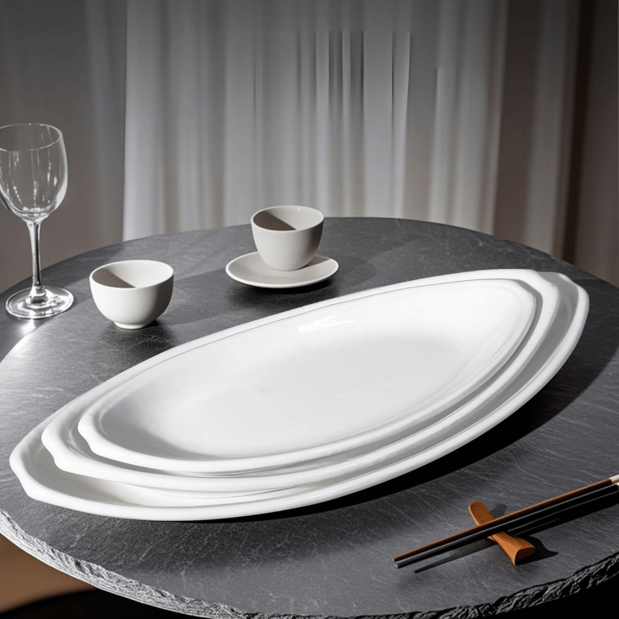Piring Saji Oval Azura / Piring Saji Ikan Hotelware SB-65 – gambar 1