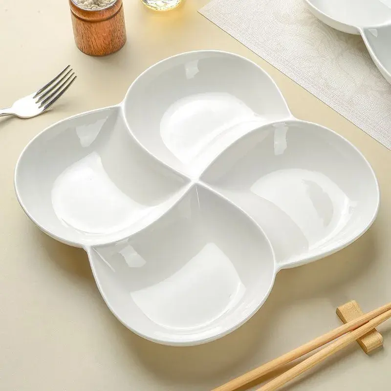 Piring Segi Keramik Sekat Empat / Piring Saji Keramik Hotelware, gambar 1